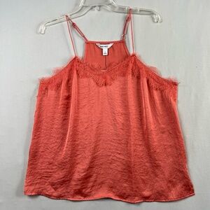 Nine West Cami Top Womens Large Coral Lace Trim V-Neck Adjustable Straps